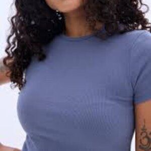 Lavender Bluenotes Ribbed Cropped Top